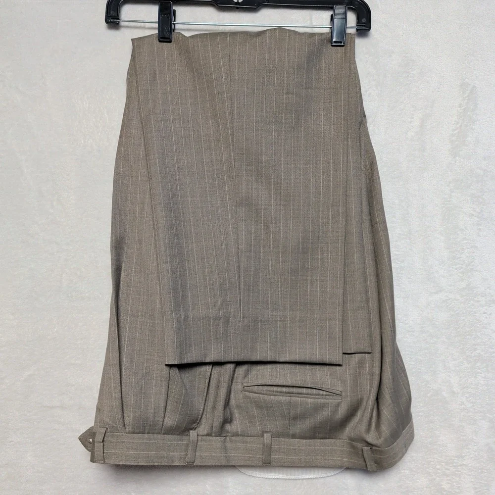 Vintage Ralph Lauren Mens 2pc Pinstripe Suit 42R 38x28 Tan 3 Button Union Canada